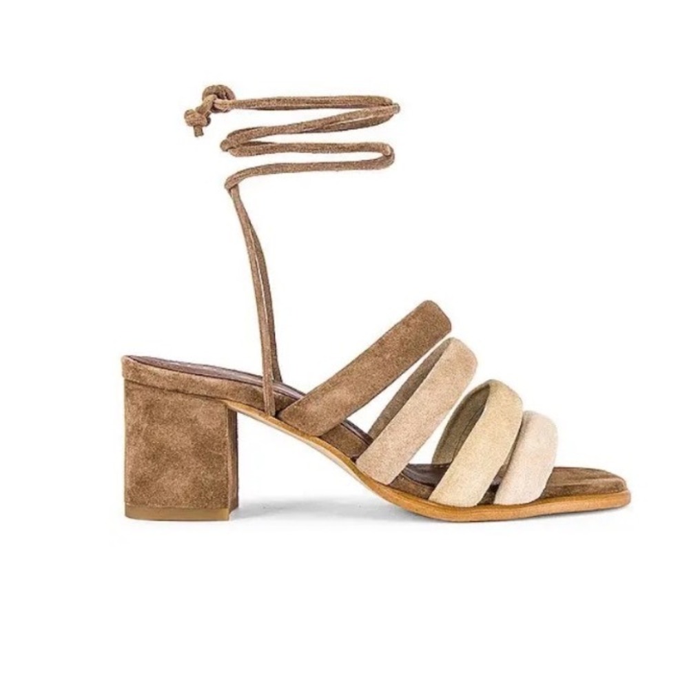 ALOHAS Letizia Sandal In Brown Strappy Lace Up Heels size 28‎